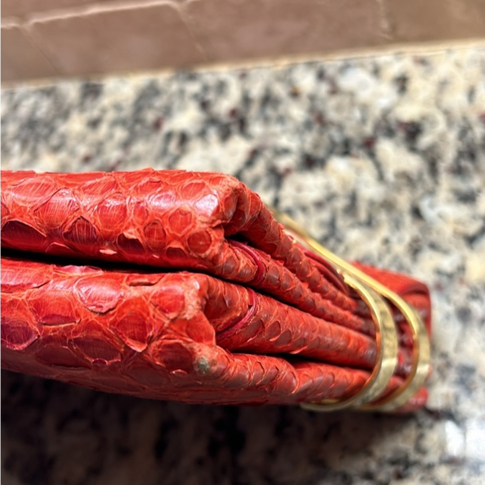 Michael Kors Python Large Hinge Clutch. Authentic… - image 3